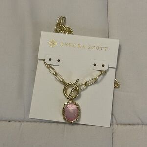 Kendra Scott Gold Necklace with Pink Pendant